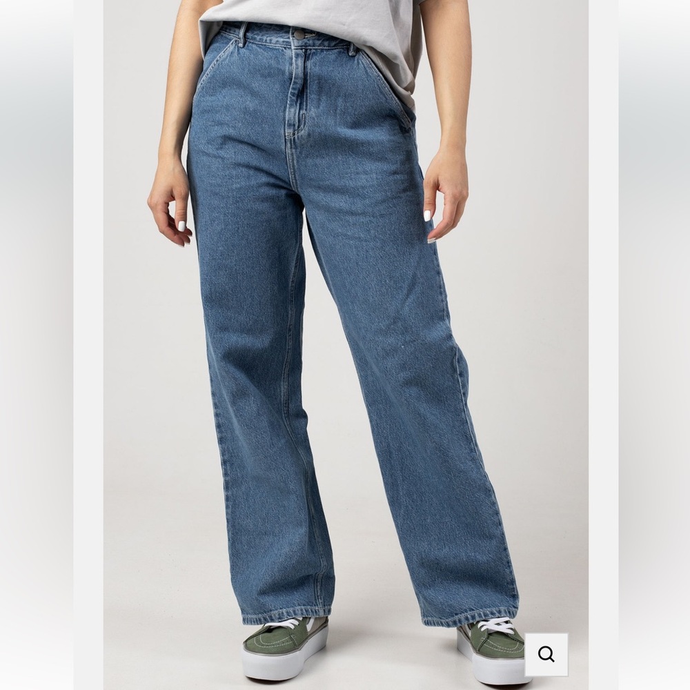 Carhartt WIP High Rise Women’s Jeans in Medium Blue Denim - Picture 2 of 13